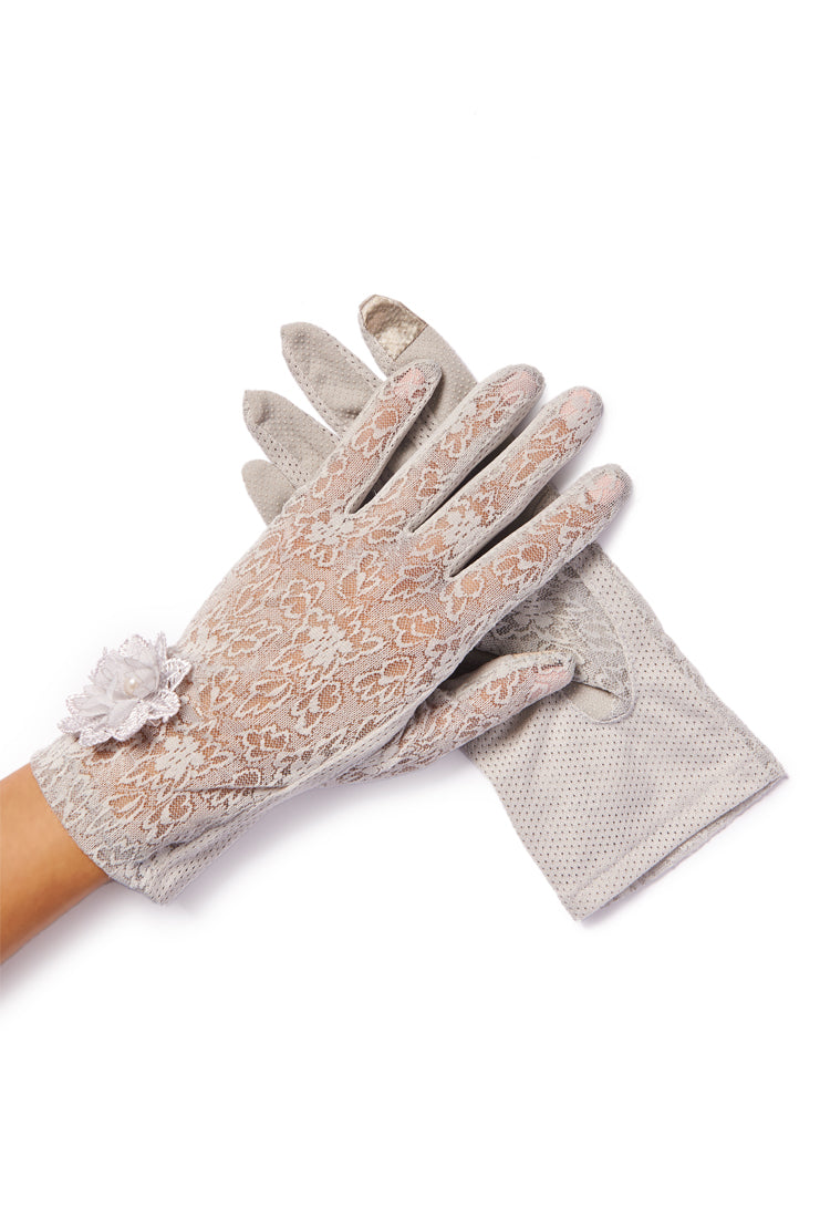 gray gloves