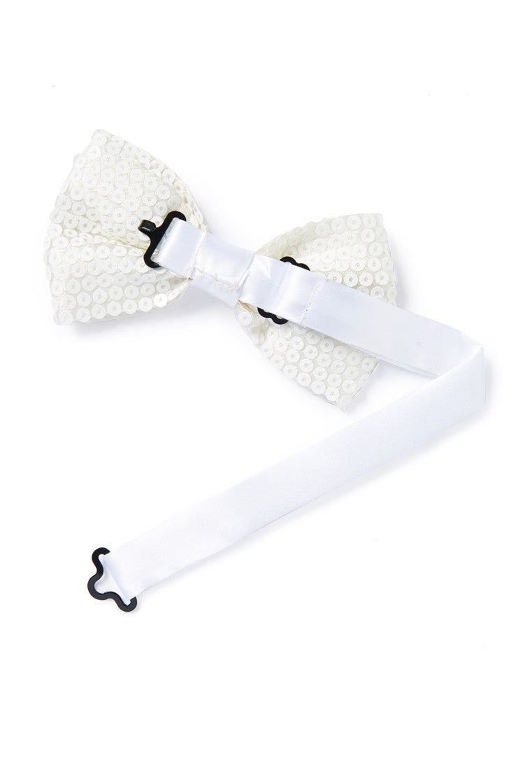 White Banded Bow Tie