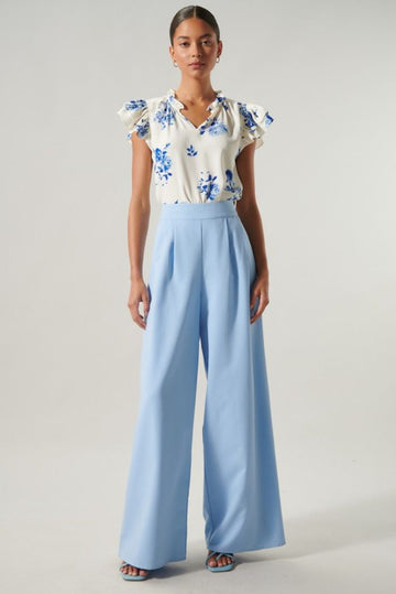 Everly Light Blue Wide Leg Trousers