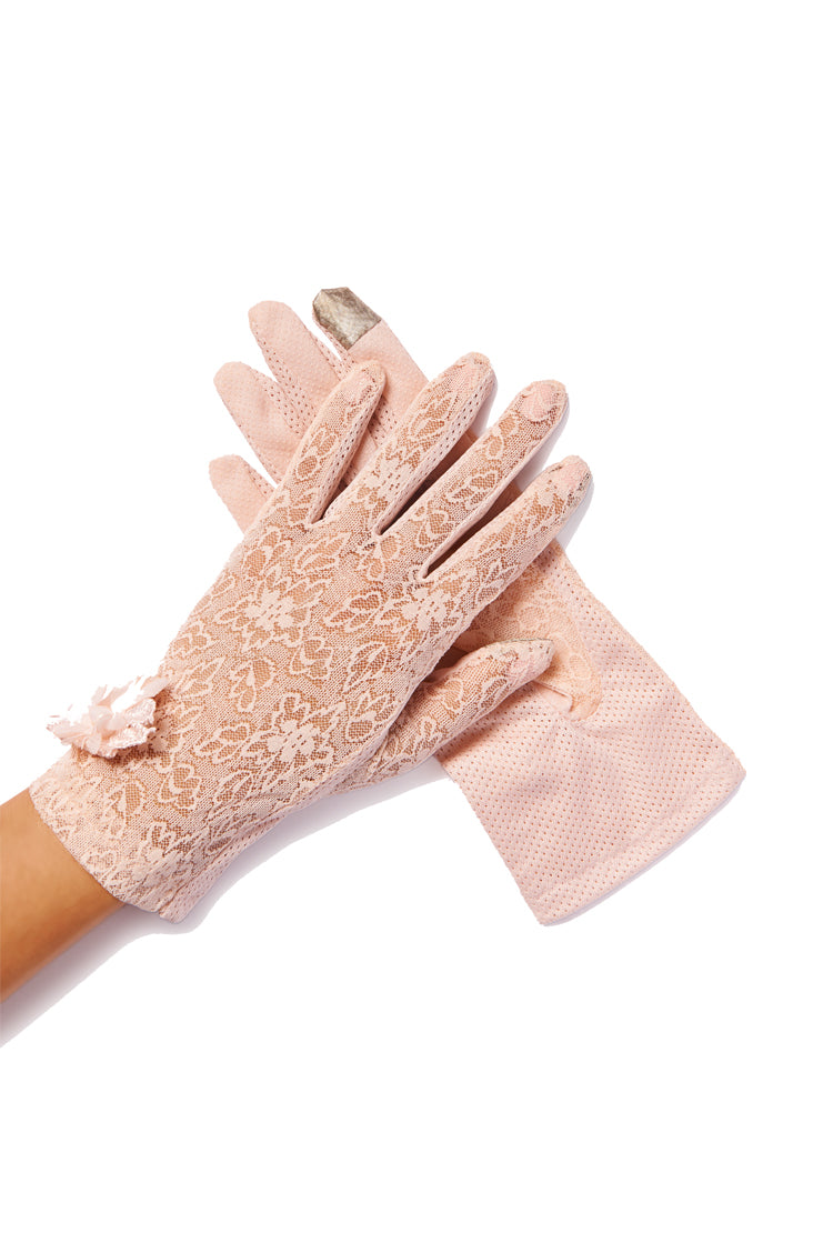 pink lace gloves