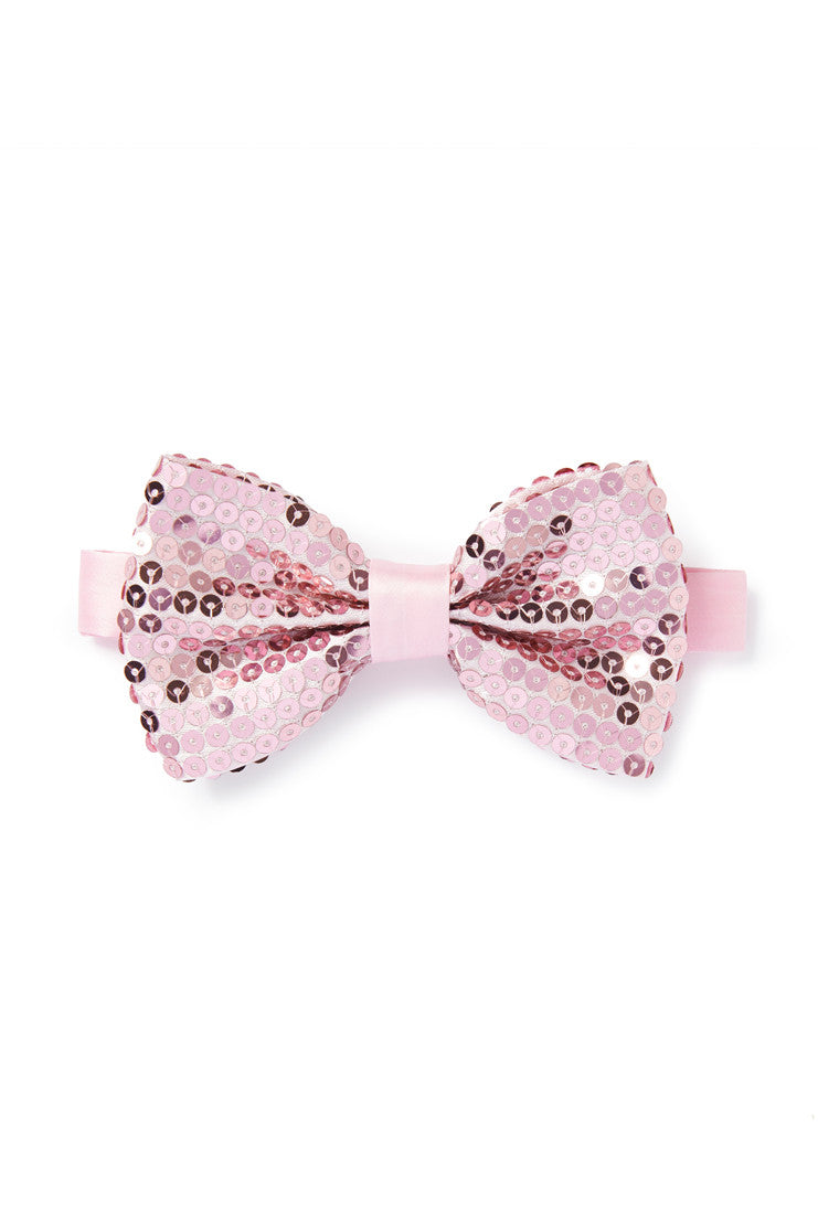 Shimmer Pink Bow Tie