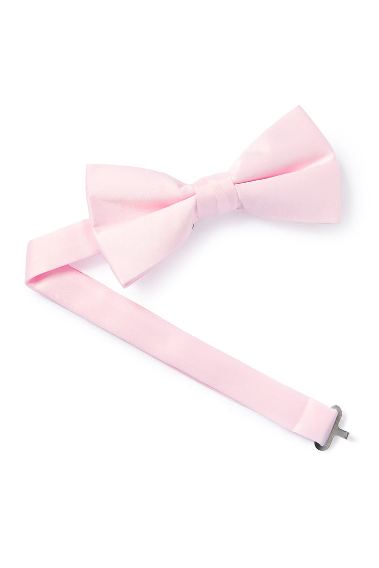 Light Pink Satin Bow Tie