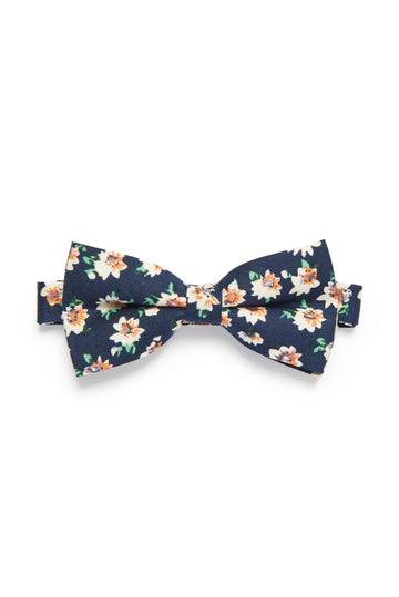 Daisy Floral Bow Tie - Navy Blue