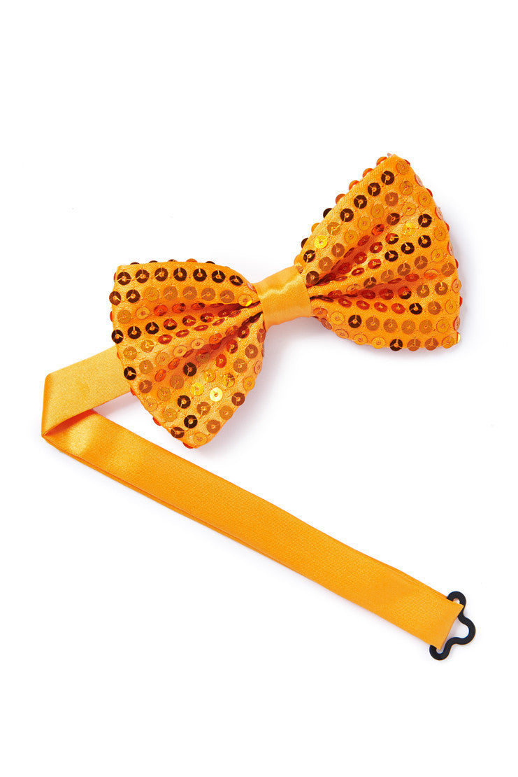 Orange Sequined Bow Tie