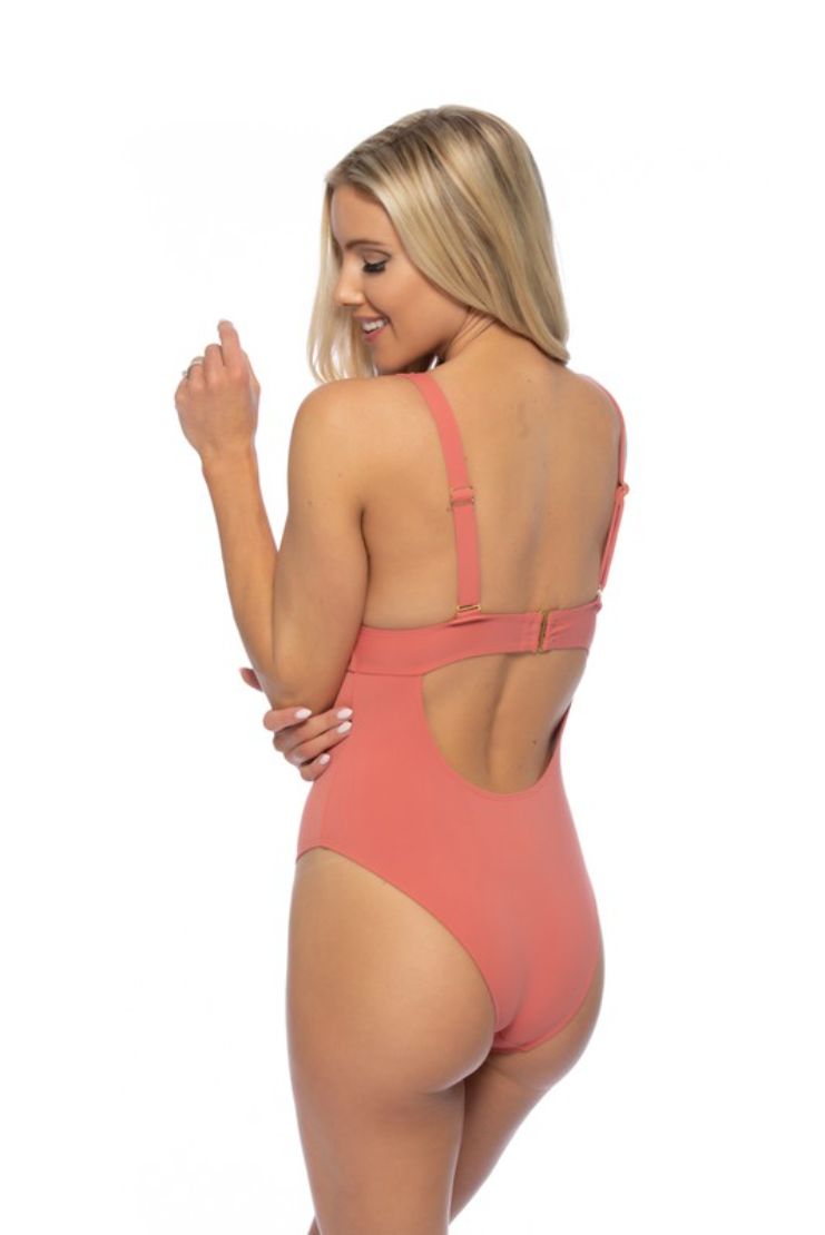 Addison One-Piece Swimsuit - Peach Bow