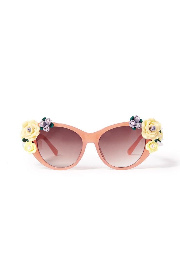 3D Floral Sunglasses - Pink
