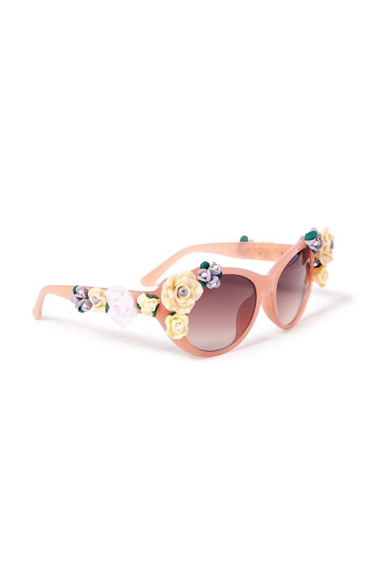 3D Floral Sunglasses - Pink
