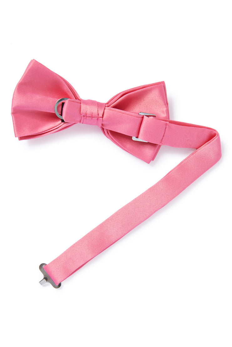 Pink Satin Bow Tie