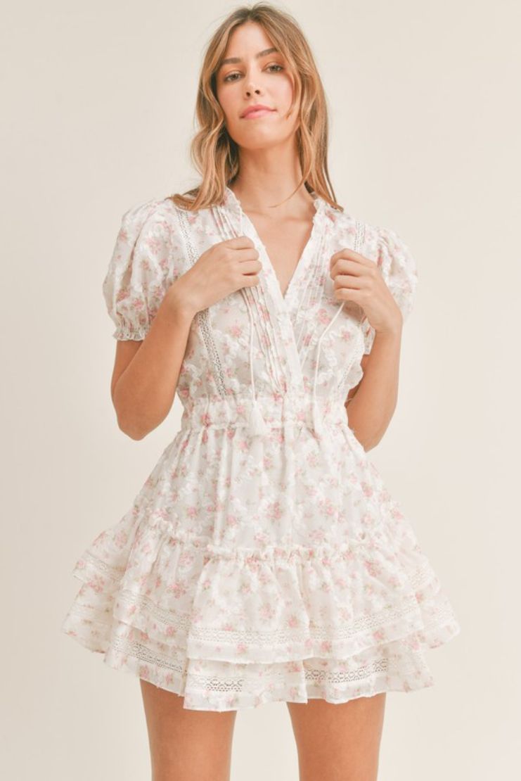 Sarah Floral Ruffle Tiered Mini Dress