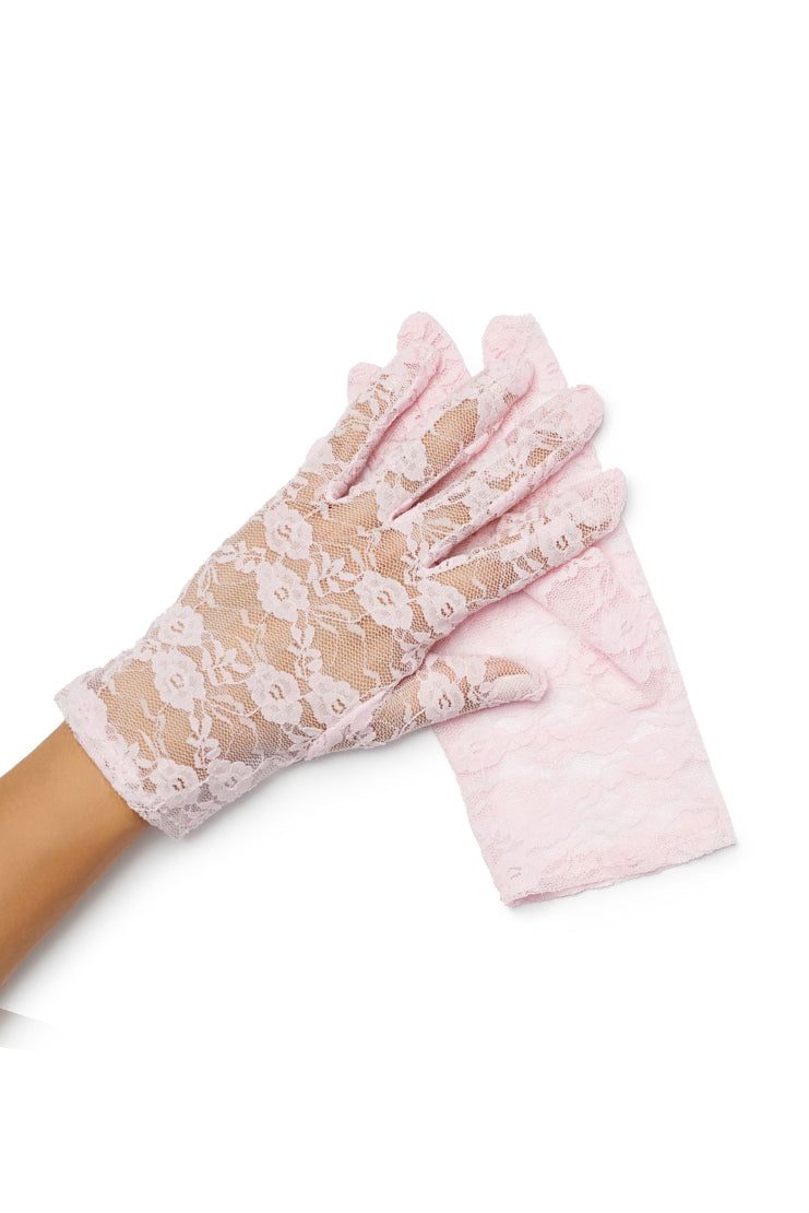 Gracie Pink Lace Gloves