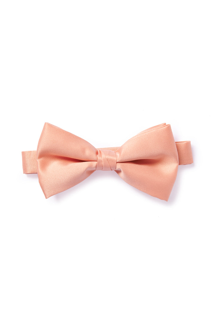Pink Nude Satin Bow Tie