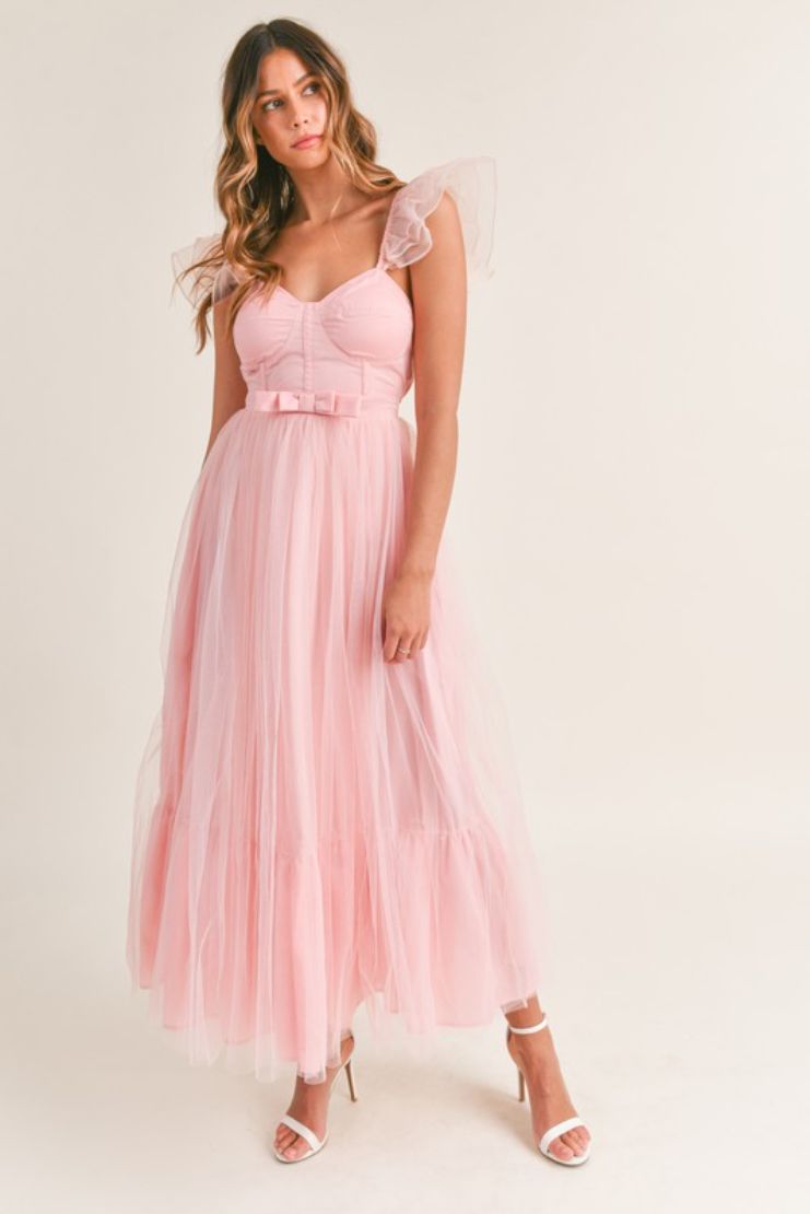Daphne Pink Organza Maxi Dress