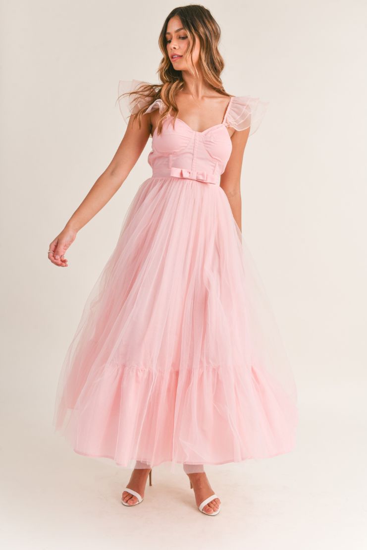 Daphne Pink Organza Maxi Dress