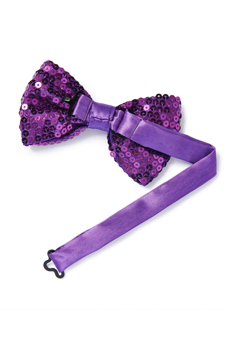 Purple Sequin Bow Tie