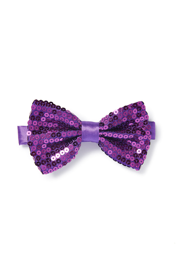 Men's Sequin Bow Tie - Purple