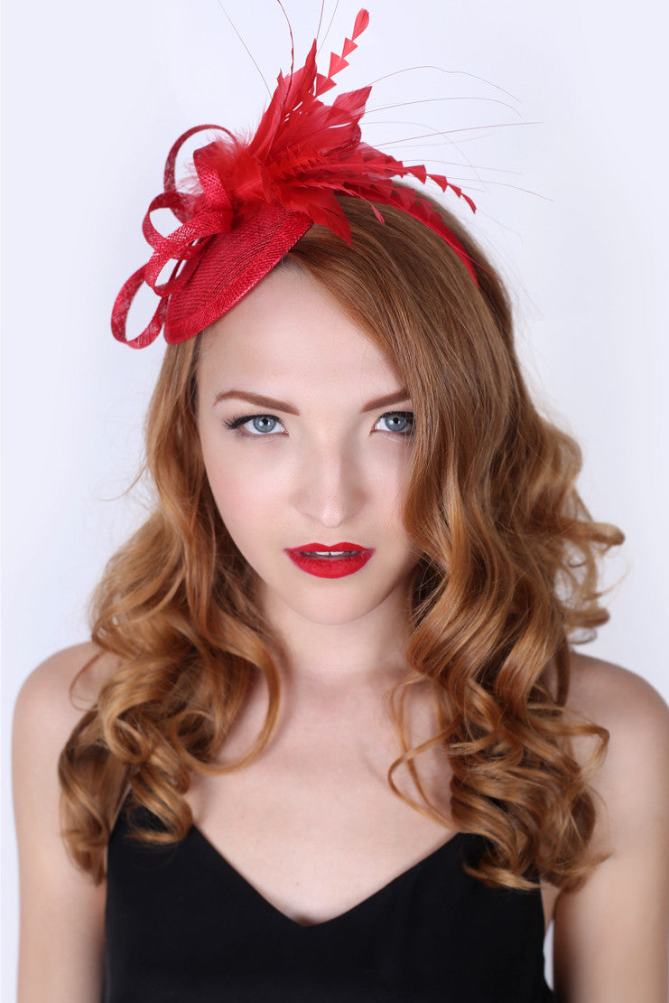 Red Mini Fascinator