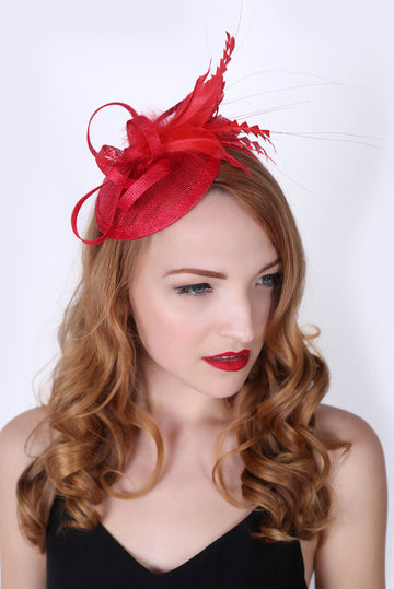 Red Fascinator Hat