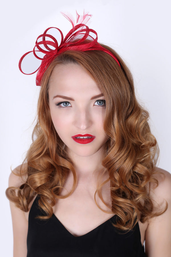 Red Fascinator Headband