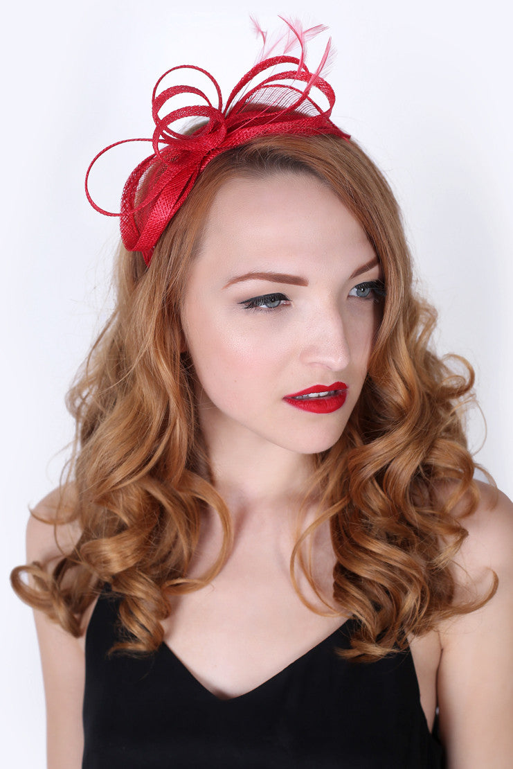 Red Fascinator