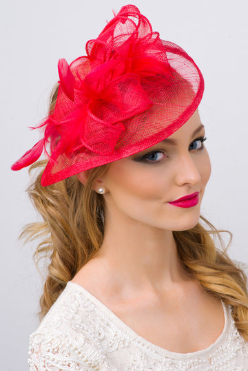 Penny Fascinator - Red