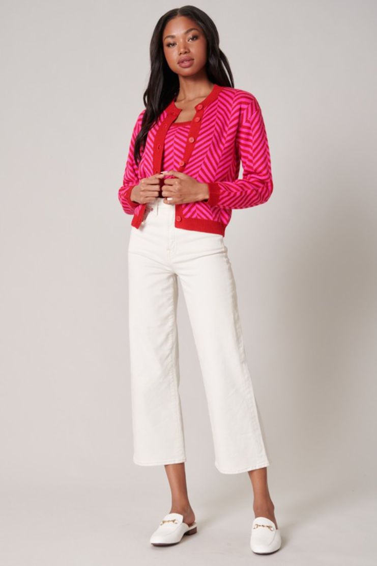 Calista Button Chevron Cardigan (Sold Separately)