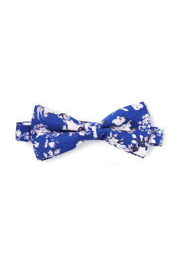 Shabby Chic Floral Bow Tie - Royal Blue