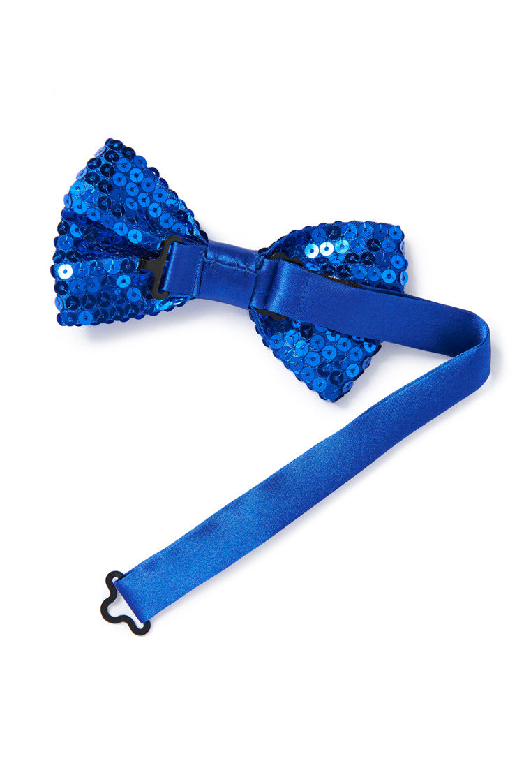 Blue Sequined Bow Tie