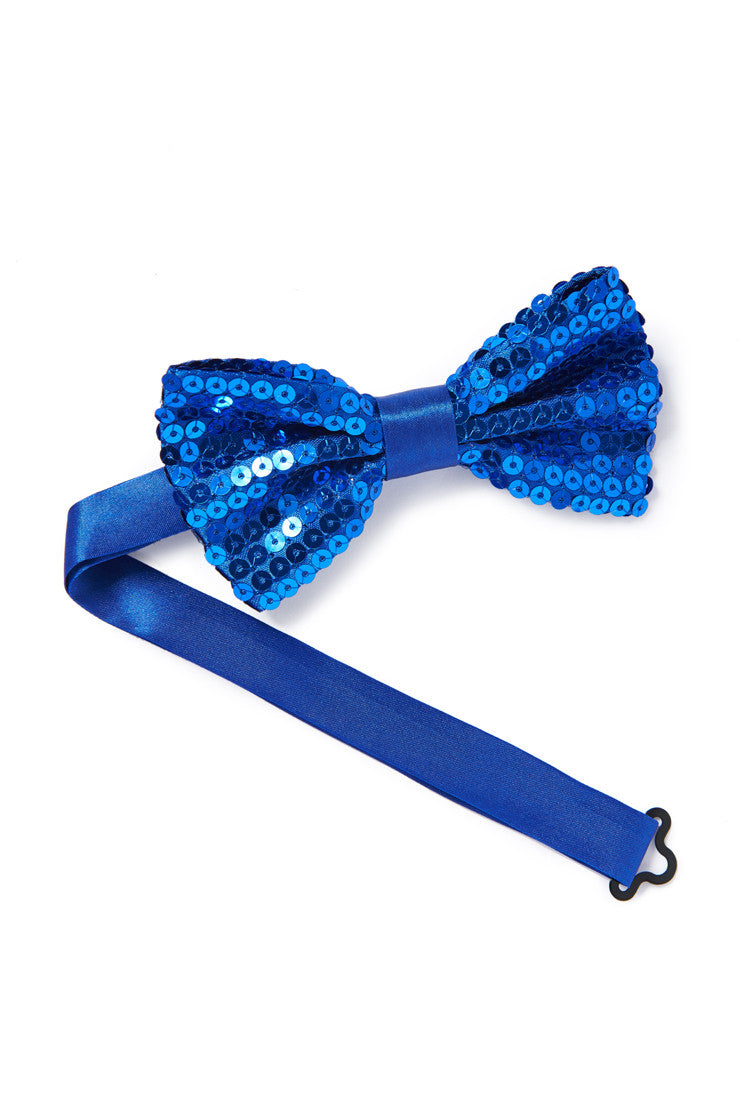 Blue Sequin Bow Tie