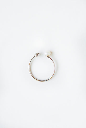 Spike & Pearl Ring -Silver