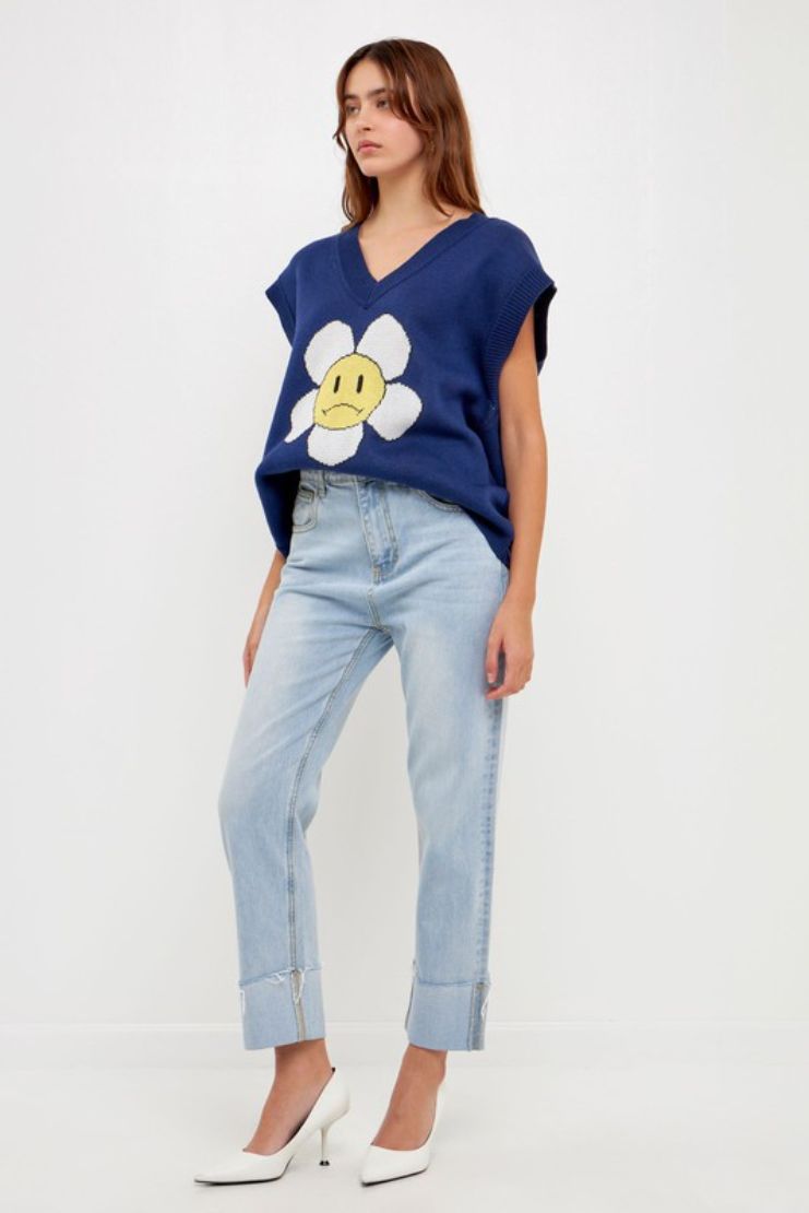 Cuffed Hem Regular Fit Jeans