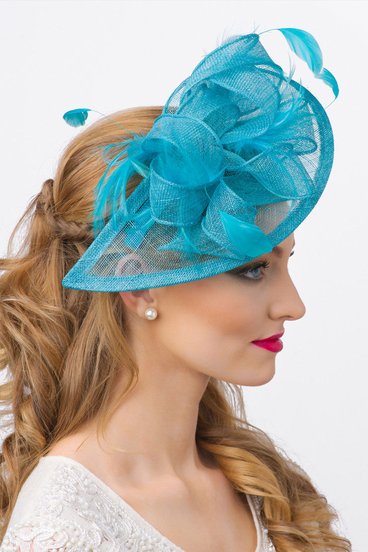 Penny Fascinator - Turquoise