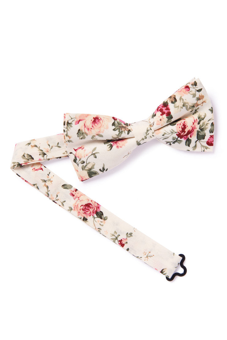 Pink and White Bow Tie