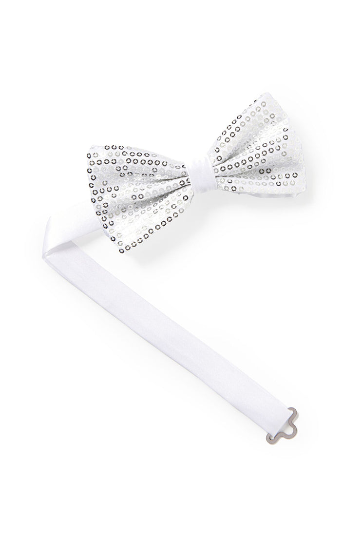 Men's Sequin Bow Tie - Silver